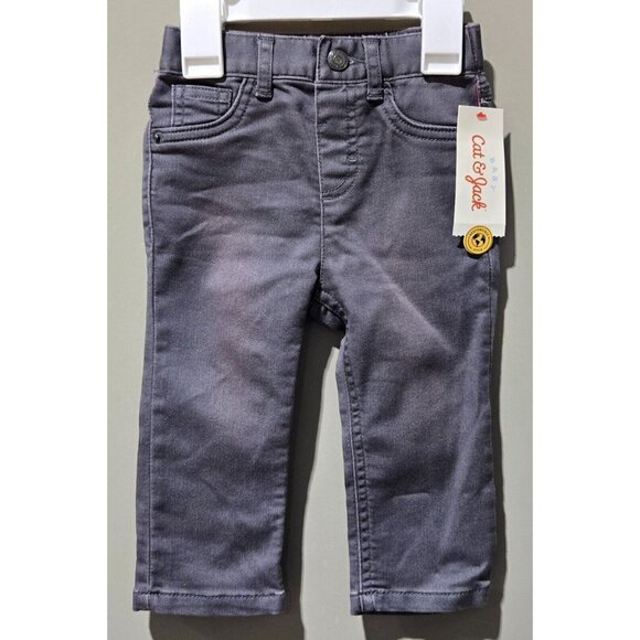 Cat & Jack Baby Faded Gray Stretch Waist Denim Jeans - Picture 1 of 5